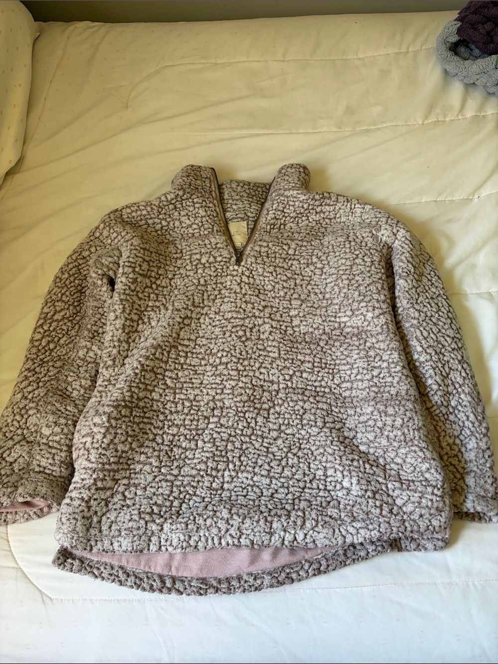 Thread & Supply Plush Half-Zip Turtleneck Pullover - Light Taupe